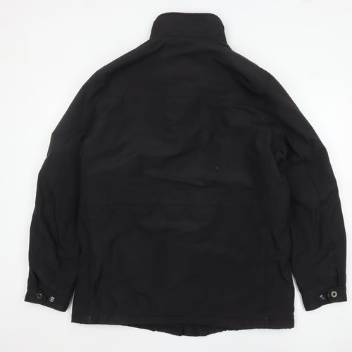 Marks and Spencer Men's Black L Parka Jacket Lined Winter Zip Coat
