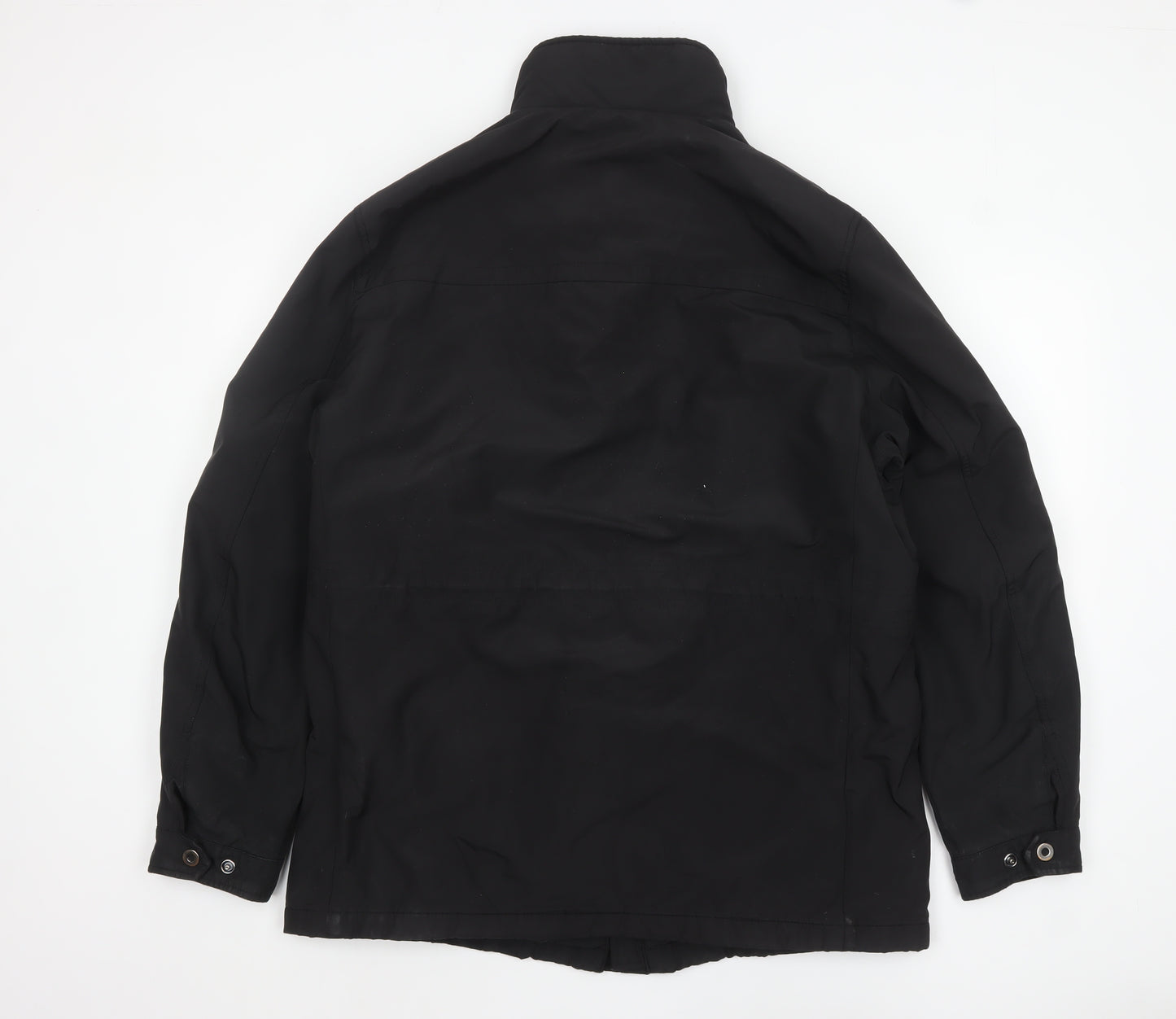 Marks and Spencer Men's Black L Parka Jacket Lined Winter Zip Coat