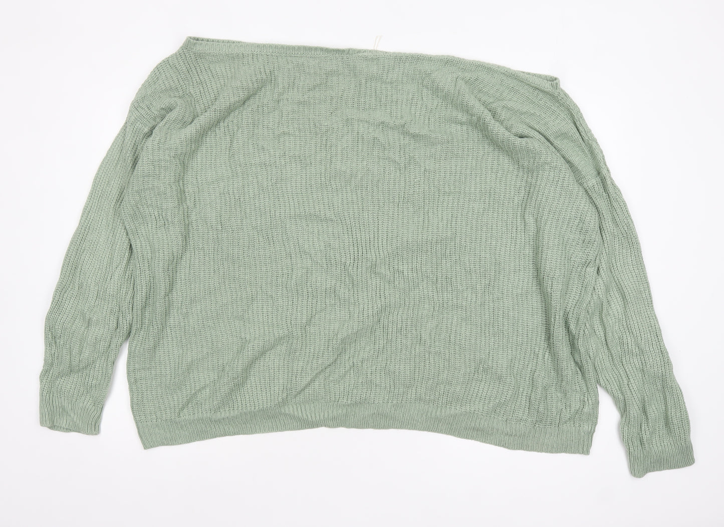 Yours Clothing Women’s Green Plus Size 26 Boat Neck Knit Pullover Jumper