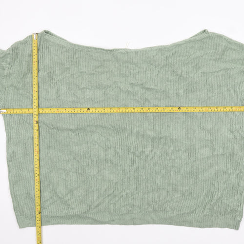Yours Clothing Women’s Green Plus Size 26 Boat Neck Knit Pullover Jumper