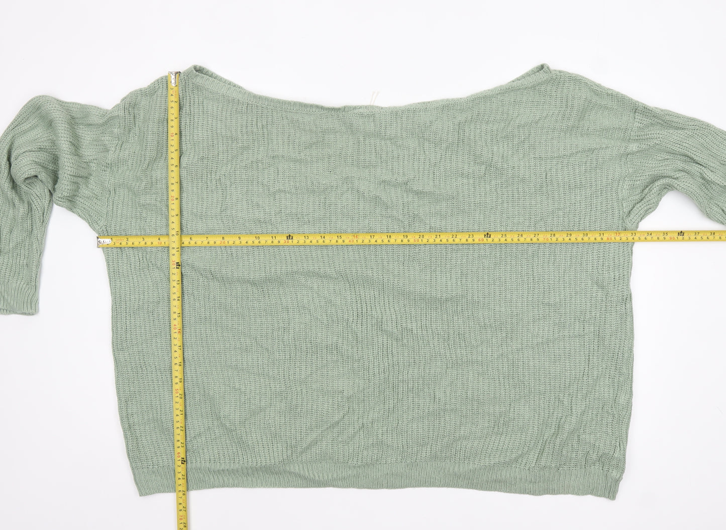 Yours Clothing Women’s Green Plus Size 26 Boat Neck Knit Pullover Jumper