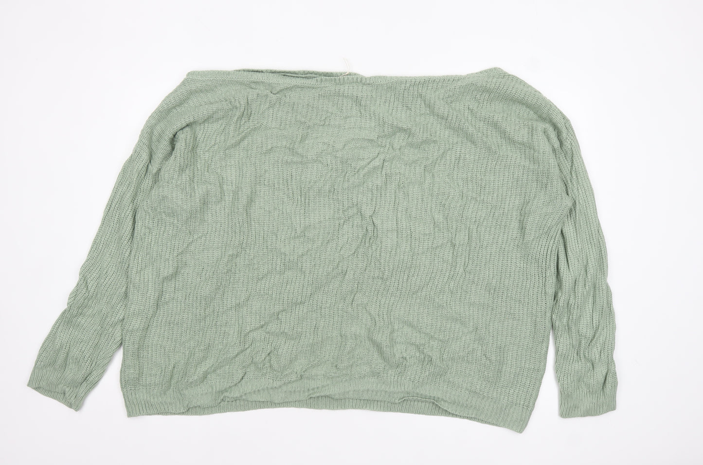 Yours Clothing Women’s Green Plus Size 26 Boat Neck Knit Pullover Jumper