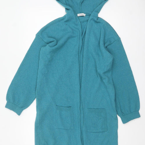 Gallery Women's Blue Hooded Knit Cardigan Size 8