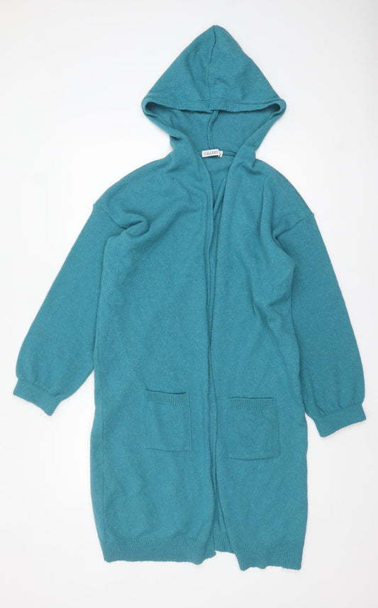 Gallery Women's Blue Hooded Knit Cardigan Size 8