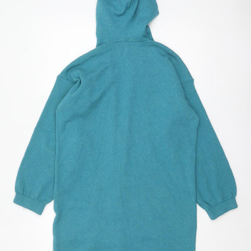 Gallery Women's Blue Hooded Knit Cardigan Size 8