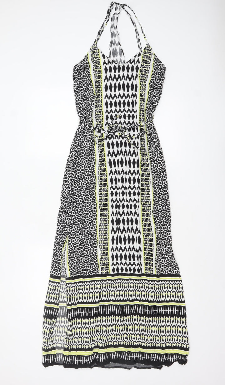 Marks and Spencer Women’s Multicoloured Size 8 Halter Maxi Dress