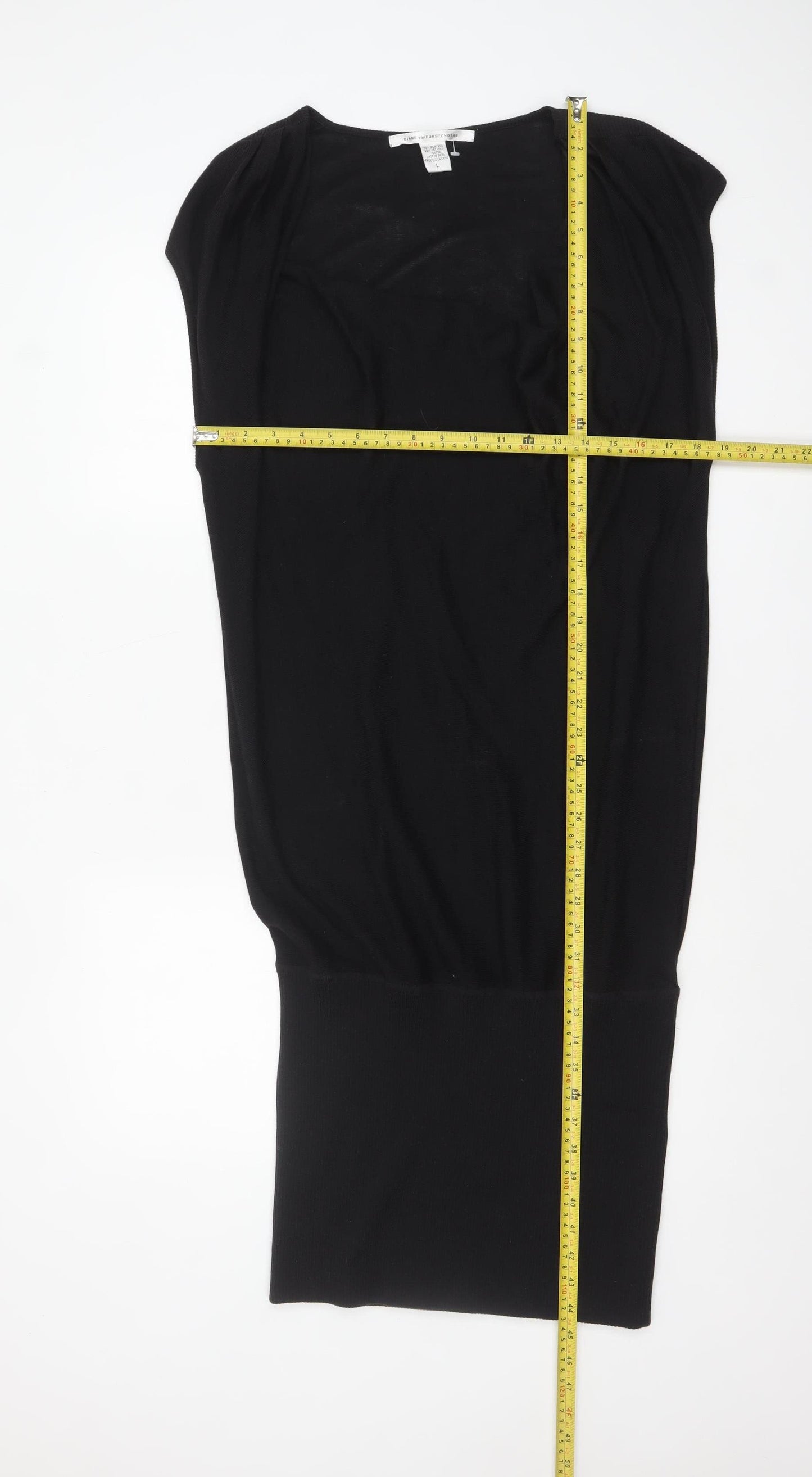 Diane von Furstenberg Women’s Black Silk Blend Sleeveless Bodycon Dress L