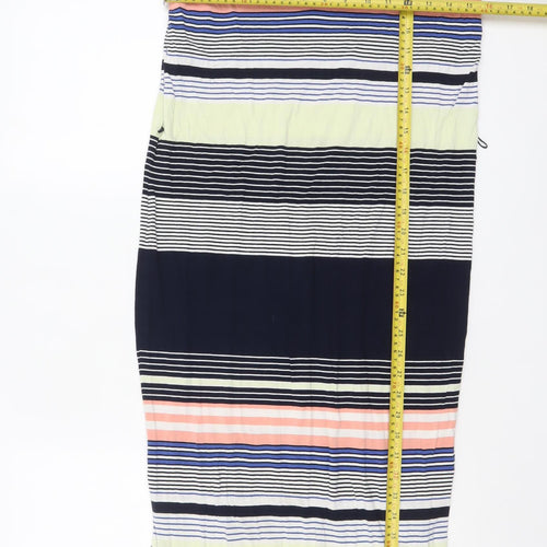 Oasis Women’s Multicoloured Striped Maxi Dress Size S Sleeveless V-Neck
