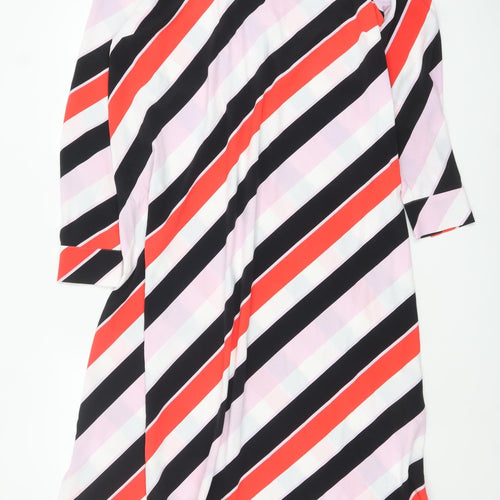 Marks and Spencer Women’s Multicoloured Stripe A-Line Midi Dress Size 12