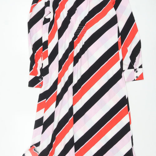 Marks and Spencer Women’s Multicoloured Stripe A-Line Midi Dress Size 12