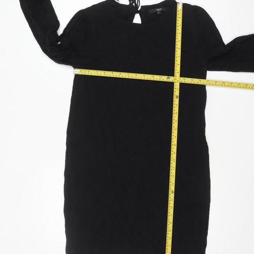 Next Women’s Black Long Sleeve Knit Tunic Jumper Size 12 Tall