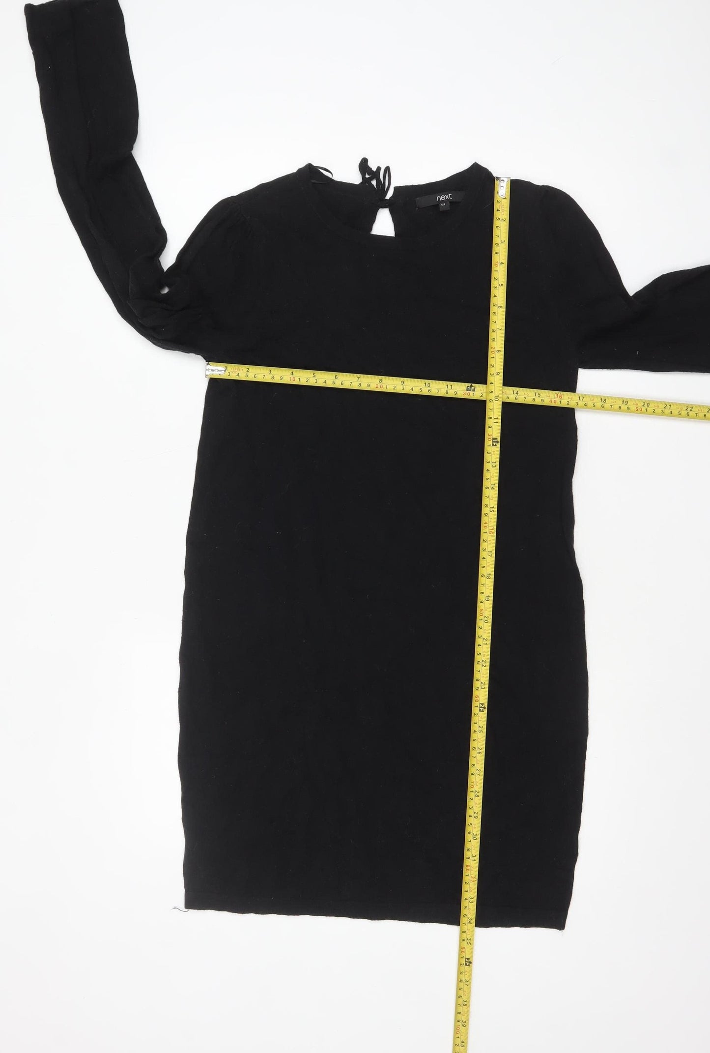 Next Women’s Black Long Sleeve Knit Tunic Jumper Size 12 Tall