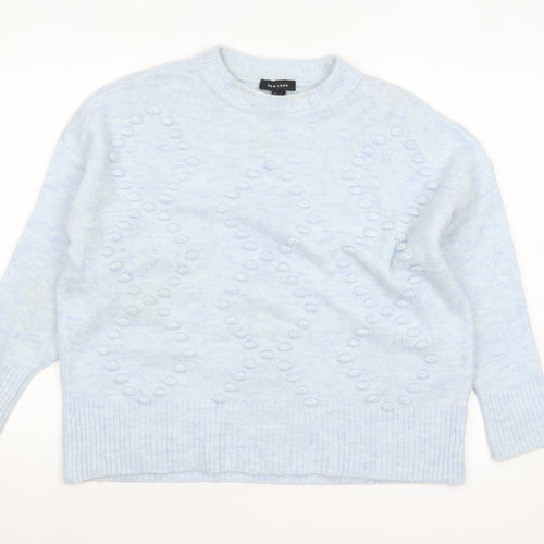 New Look Women's Blue Cable-Knit Crew Neck Jumper M