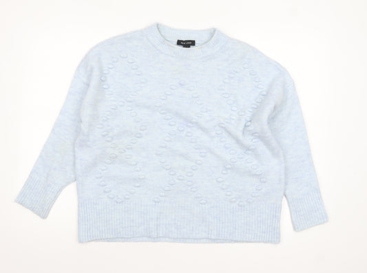 New Look Women's Blue Cable-Knit Crew Neck Jumper M