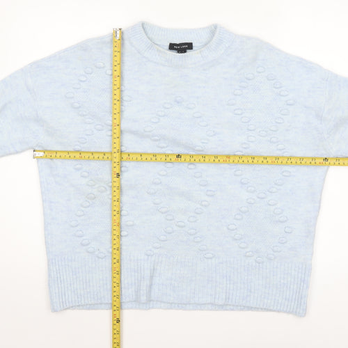 New Look Women's Blue Cable-Knit Crew Neck Jumper M