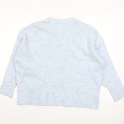 New Look Women's Blue Cable-Knit Crew Neck Jumper M