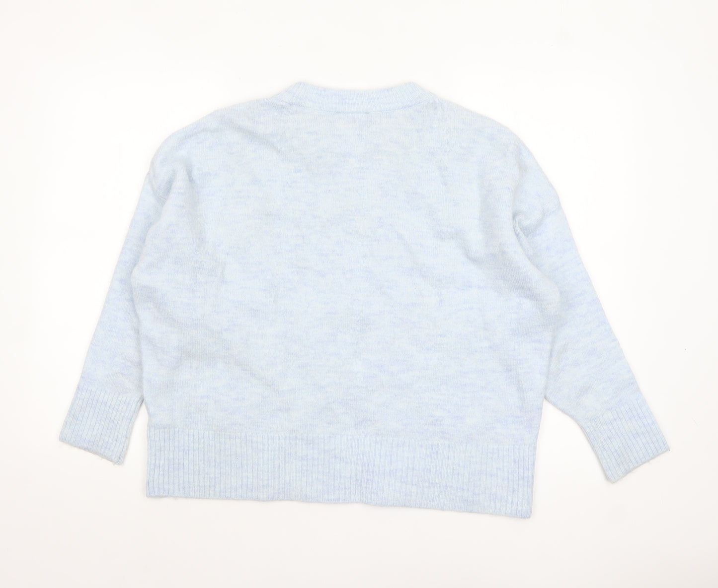 New Look Women's Blue Cable-Knit Crew Neck Jumper M