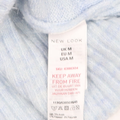 New Look Women's Blue Cable-Knit Crew Neck Jumper M