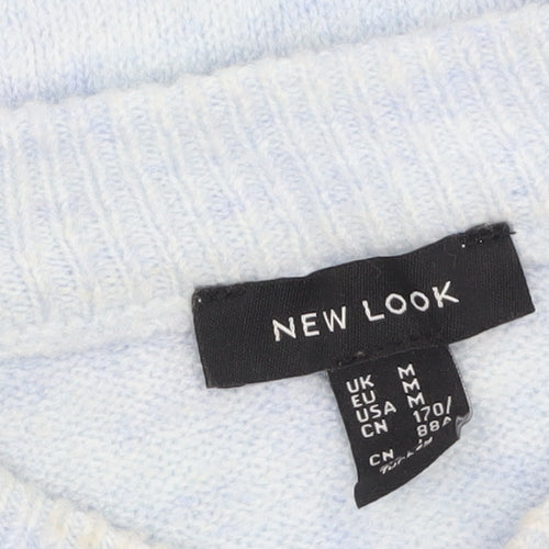 New Look Women's Blue Cable-Knit Crew Neck Jumper M
