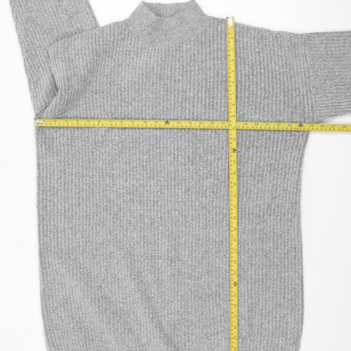F&F Women’s Grey Mock Neck Long Sleeve Knit Jumper Size 12