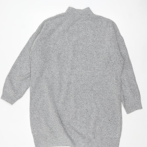 F&F Women’s Grey Mock Neck Long Sleeve Knit Jumper Size 12