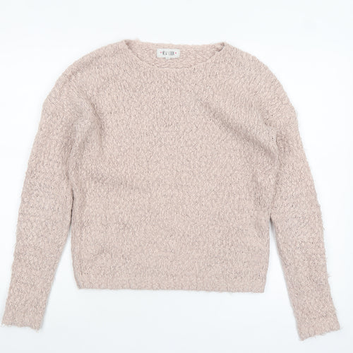 New Look Women Beige Chunky Knit Crew Neck Jumper Size S