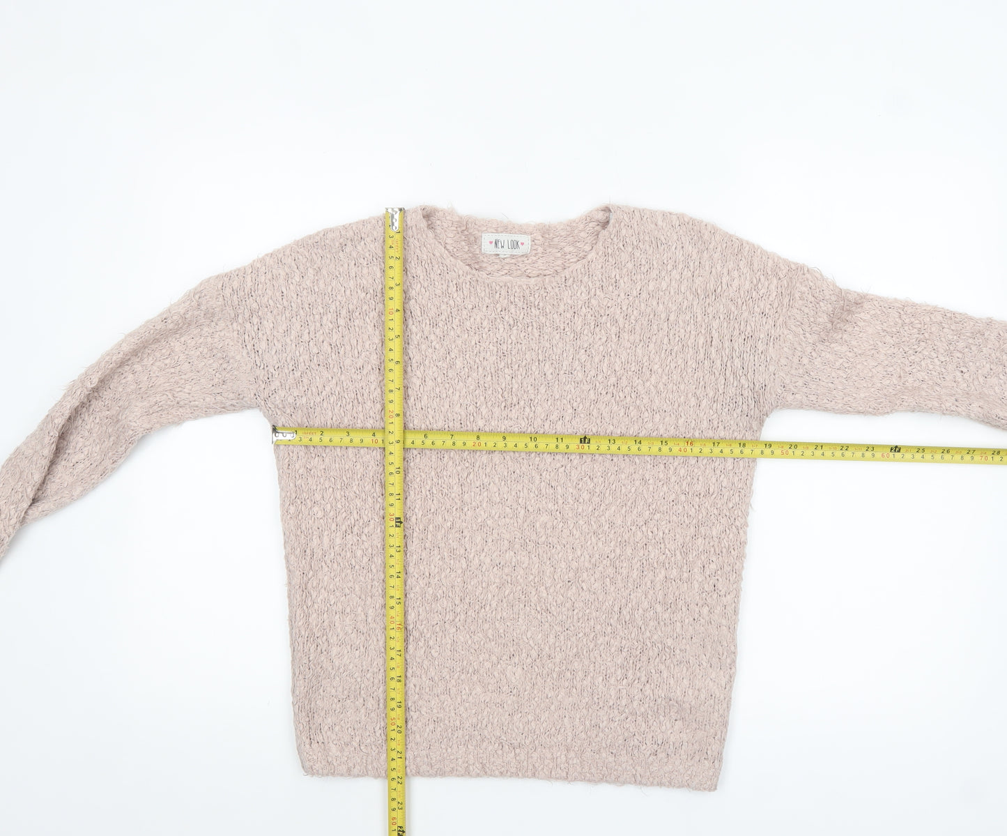 New Look Women Beige Chunky Knit Crew Neck Jumper Size S