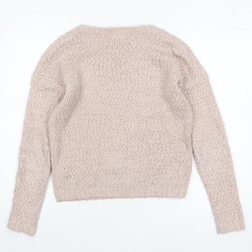 New Look Women Beige Chunky Knit Crew Neck Jumper Size S