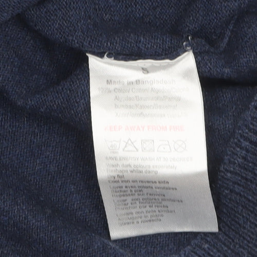 Threadbare Men's Blue Cotton Crew Neck Pullover Jumper Size S