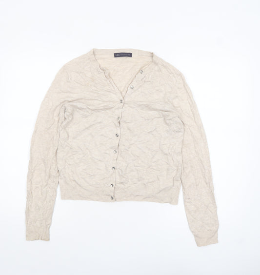 Marks and Spencer Women’s Beige V-Neck Button Cardigan Size 12
