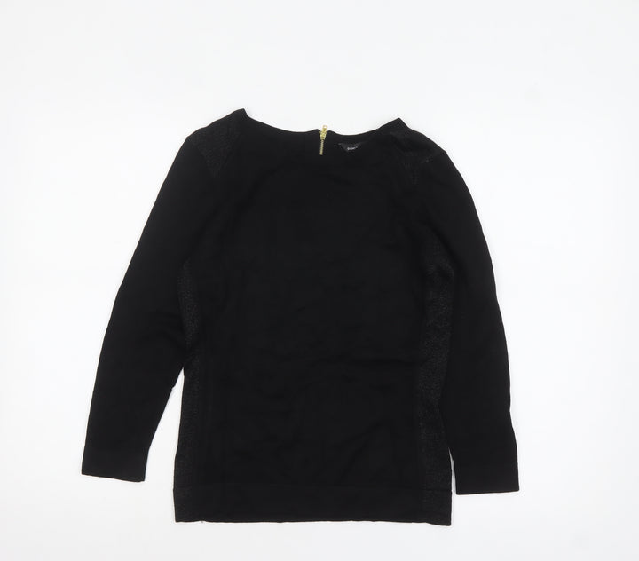 Dorothy Perkins Women’s Black Crew Neck Long Sleeve Jumper Size 8