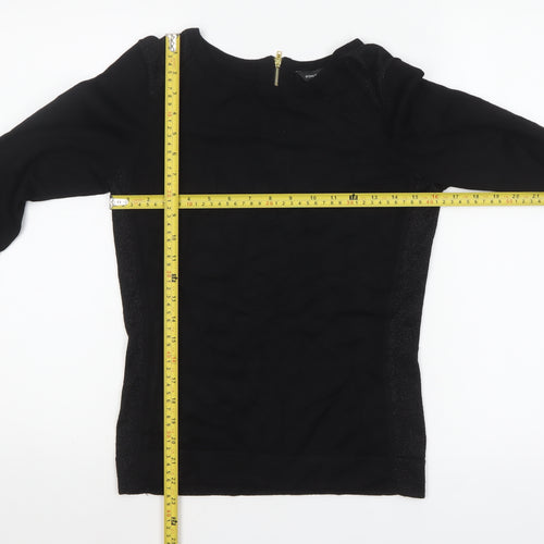 Dorothy Perkins Women’s Black Crew Neck Long Sleeve Jumper Size 8