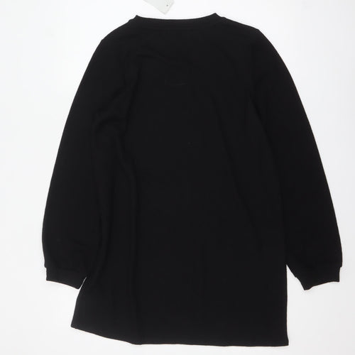 F&F Women’s Black Studded Crew Neck Long Sleeve Pullover Jumper Size 10