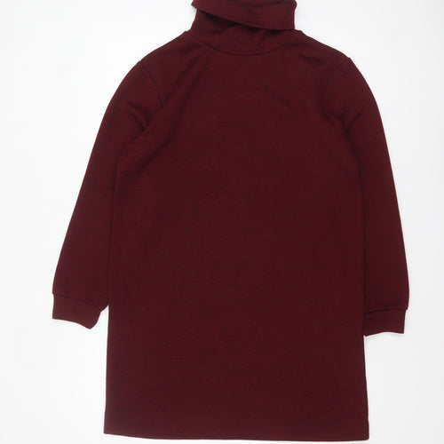Primark Women’s Red Roll Neck Long Sleeve Bodycon Knit Dress Size 12
