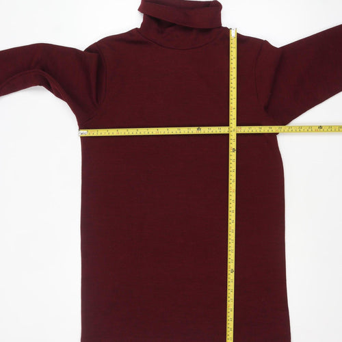 Primark Women’s Red Roll Neck Long Sleeve Bodycon Knit Dress Size 12