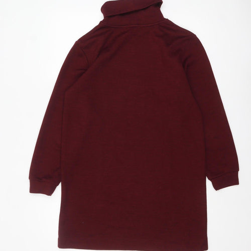 Primark Women’s Red Roll Neck Long Sleeve Bodycon Knit Dress Size 12