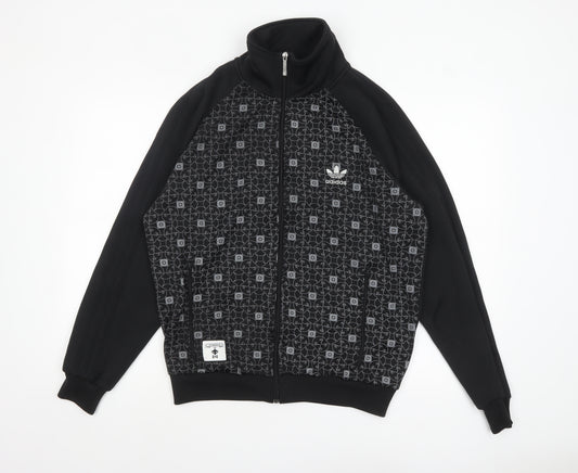 adidas Mens Black L Full Zip Retro Sports Jacket