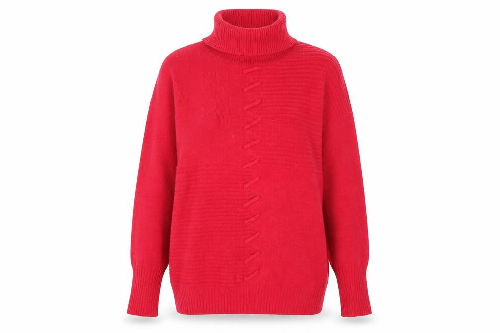 Wallis Women Red Roll Neck Long Sleeve Knit Jumper Size S