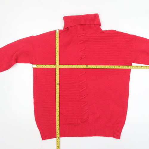 Wallis Women Red Roll Neck Long Sleeve Knit Jumper Size S