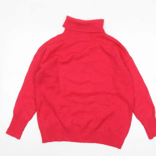 Wallis Women Red Roll Neck Long Sleeve Knit Jumper Size S