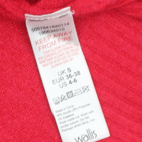 Wallis Women Red Roll Neck Long Sleeve Knit Jumper Size S