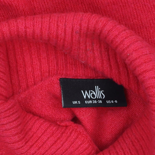 Wallis Women Red Roll Neck Long Sleeve Knit Jumper Size S