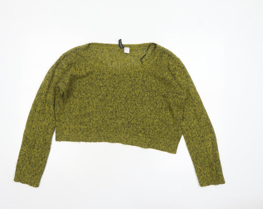 H&M Divided Women's Green Chunky Knit Pullover Jumper Size 12