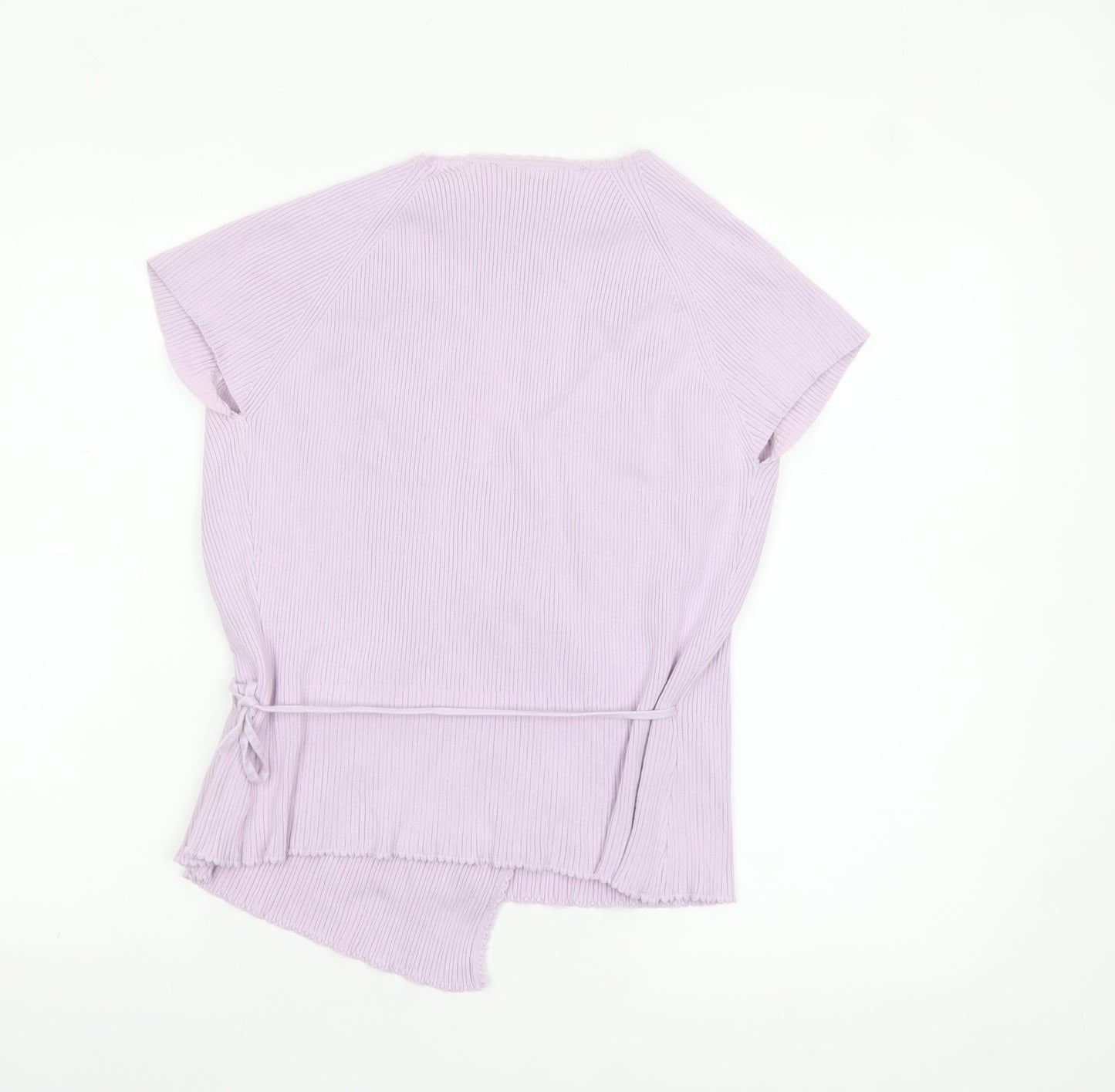 Next Women Purple Wrap Knit Blouse UK 16 Short Sleeve
