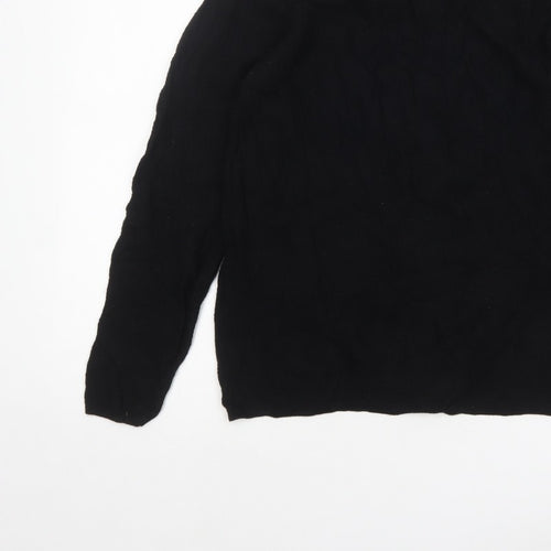 Zara Women Black Medium Crew Neck Knit Pullover Jumper