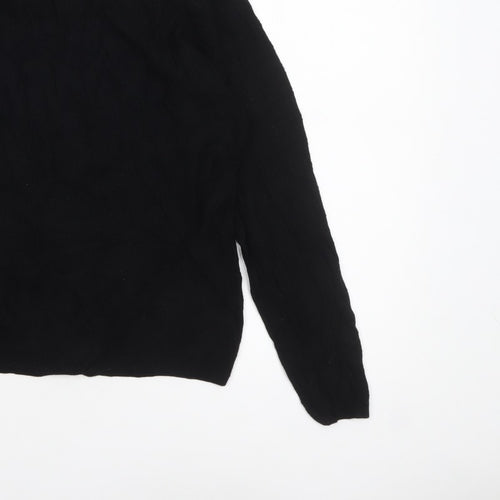 Zara Women Black Medium Crew Neck Knit Pullover Jumper