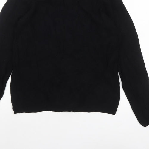 Zara Women Black Medium Crew Neck Knit Pullover Jumper