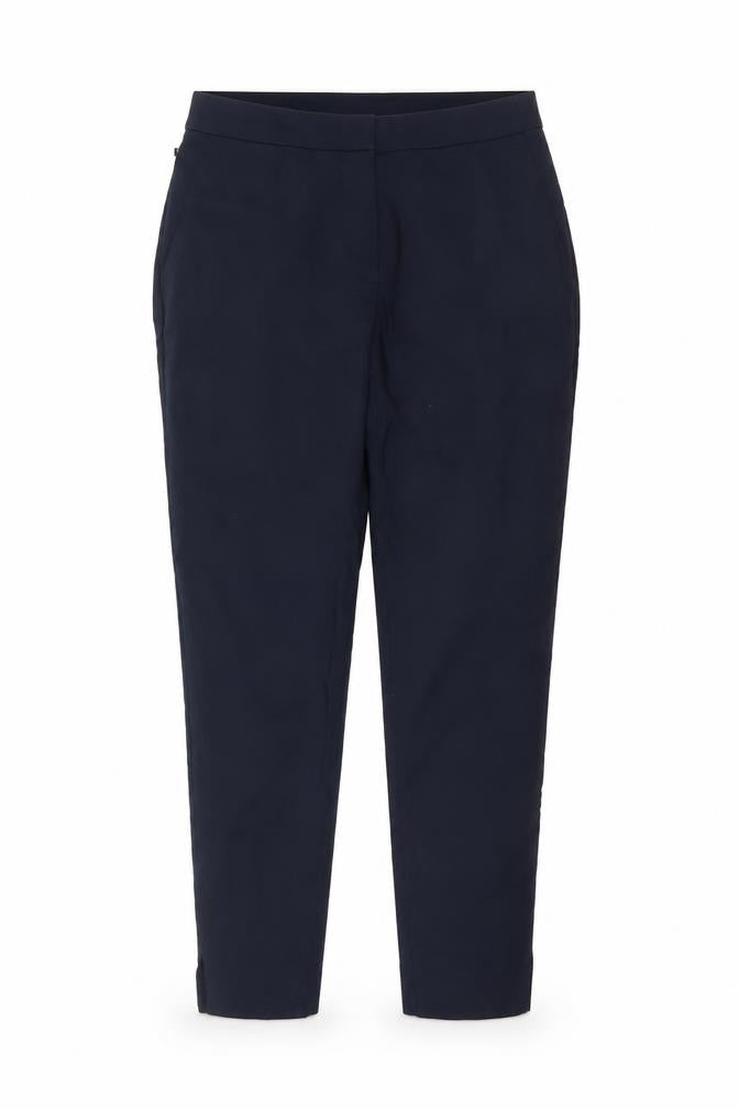 H&M Women's Blue Slim Tapered Cotton Blend Trousers Size 8