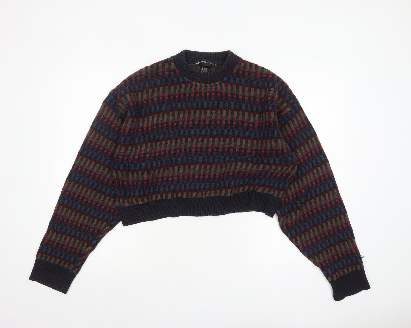 Geoffrey Bene Women's Multicoloured Crew Neck Knit Jumper M