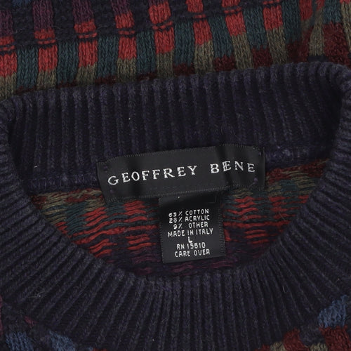 Geoffrey Bene Women's Multicoloured Crew Neck Knit Jumper M